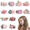 Strass perle fleur pinces à cheveux pour bébé fille fleur artificielle épingles à cheveux nouveau-né photographie accessoires accessoires de cheveux