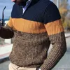 Casual mannen trui kleurblok gebreide herfst winter rechte warme trui jumper knittwear mannen trekken homme streetwear l220730