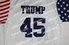 Nouveau maillot de baseball américain 45 Donald Trump édition commémorative maillot de baseball entièrement cousu pas cher blanc S-3XL expédition rapide