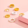 Anillos de boda Fashion Butterfly Knuckle Ring Ring para mujeres Cristal Amarillo Enamelo Geométrico Joyas de moda