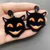 4 Stil Cadılar Bayramı Dungle Küpe Kadın Hayalet Ağız Kafatası Kara Kedi Kabak Damla Küpe Kadın Mücevherleri Modeli Akrilik Accessor6612148