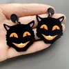 4 Stil Halloween baumeln Ohrring Frau Geist Mund Schädel schwarze Katze Kürbis Tropfen Ohrringe für Frauen Schmuck trendige Acryl Accessor6612148