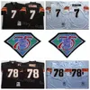 Fußballtrikots Mitchell und Ness Football Throwback 75. Jahrestag 7 Boomer Esiason Trikot 1989 1988 Vintage 78 Anthony Munoz Team Schwarz Farbe Weiß StitchedTo