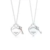 Fashion Please Return to New York Heart Key Pendant Necklace Original 925 Silver Love Necklaces Charm Women DIY Charm Jewelry Gift Clavicle Chain