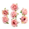 10pcs Silk Artificial Rose Flower Head Scrapbooking Flowers Ball For Wedding Decoration Scrapbooking Wreath Home Accessories
