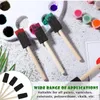 Sponge Foam Paint Brushes for Acrylic Staining Varnishes DIY Craft Projects Wood Handle 1inch