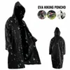 Alta qualità 1PC usa e getta 145 * 68 cm EVA impermeabile unisex addensato impermeabile cappotto di pioggia donna uomo nero campeggio impermeabile tuta antipioggia