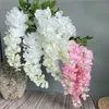 100CM Artificial Flower Three Forks Wisteria Branch Home Wall Table Decor Beanflowers For Garden Wedding Hanging Craft 50 Pcs