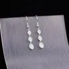 Dungle avizesi oval şekil beyaz ateş opal gümüş kaplama takılar kadınlar için küpe damgası chandelierdangle9419302