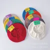 Barns stickade höst- och vinterpojkar och flickor Baby konkav form Navy Hat Color Label Wool Hats 220514