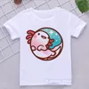 T-shirts Donut Axolotl Cartoon Print T-Shirt GirlsBoys Kawaii Kids Clothes 3-15 Years Toddler T Shirt Harajuku Summer Tops TeeT-shirts