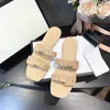 Sandalias de goma para mujer, sandalias con cadena, chanclas, sandalias con botones, zapatillas planas de playa de verano a la moda NO54