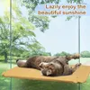 かわいいペットのぶら下げベッドを軸受20kg猫の日当たりの良い窓座席マウントハンモック快適なベッドシェルフ220323