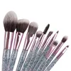 10 pcs de maquillage des pinceaux Set Powder Brush Brush à fard à paupières Brosse à sourcils Brosse des sourcils Tools avec sac PU