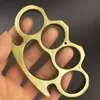 Vacker färg Metall Knuckle Duster Fyra Finger Tiger Fist Spänne Utomhus Camping Säkerhet Försvarsficka EDC Tool