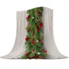 Blankets Christmas Tree Pine Needles Candy Bow Throw Blanket For Beds Microfiber Flannel Warm Sofa Bedding Bedspread Gifts