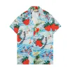 Herenontwerper Slim Fit Drail Shirts Hawaiiaanse Flower Solid Color Turn Down kraag shorts mouwen mode mode casual shirt heren kleding