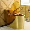 Wassereinsparung Kunst Gold Toilettensitze Siphon Silent Sitzen Urinal Goldene Porzellan Keramik Badezimmer-Fixtures314D