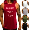 Custom Summer Men Tank Top Bodybuilding Sleeveless T Shirts Muscle Cool Hoody Tops Gym Sport Slim Fitness Vest 220614