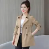 Autumn Women Jacket Windbreaker Female Korean Double breasted Basic Jackets Loose Basic Coat Casual Outwear 220815
