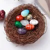 Pietra naturale 30mm Ornamenti per uova Quarzo Guarigione Cristalli Energia Reiki Gemma artigianale Manipoli Decorazione del soggiorno