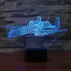 Veilleuses télécommande interrupteur tactile avion 3D lumière LED lampe de Table acrylique 7 couleurs changeant d'humeur USB enfant cadeau nuit