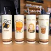 20oz brown Stainless Steel Skinny Tumbler Straight mugs Double Wall Insulated vacuum sublimation Thermos Coffee Mug