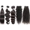 3/4 Bundles 10-26inch Brazilian Virgin Remy Human Hair Straight Body Loose Deep Wave Double Weft