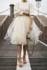 Skirts Autumn Beige Knee Length Women Tulle A-line Fashion Midi Bridesmaid Skirt Zipper Female SkirtSkirts