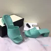 2022 Projektanci Buty Wysokiej Jakości Retro Kobiety Kapcie Letnie Dorywczo Gumowe Sandały Sandals 6cm Heel z pudełkiem