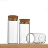 Glasstest Tube Cork Stopper Mini Spice Bottles Container Small DIY burkar injektionsflaskor Tiny Bottles Glasses 20220503 D3