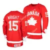 Shane Wright Hockey Jersey Custom Vintage OHL Kings Frontenacs Jersey 2021 IIHF U18 Wereldkampioenschap Jerseys