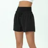 Lu Lemons Yoga Align Shorts Strap Fiess Lauftraining Lässige atmungsaktive, schnell trocknende, schmale Hose für Damen