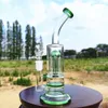 11" Green Glass Water Pipe Bong Hookah Pipes Bongs Tobacco Smoking Bubbler Smoke Pipes Bongs Bottles Dab Rig 18mm Bowl US Warehouse