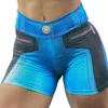 Kvinnors shorts kvinnors kvinnor byxor elastisk imitation denim sport fitness yoga faux jeans rumpa lyftad mage kontroll avslappnad