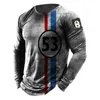 Camisetas vintage 3D Impreso Casual Mangas largas Hombres sueltos Camisetas de gran tamaño O Cuello Confort Sudaderas Ropa europea 5XL 220601