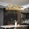 Lâmpadas pendentes Modern Creative Light Luxury Sand Table Wind Chime Candelier Sala de estar para jantar Tea