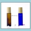 Butelki pakowania Office Business Industrial 10 ml Amber Blue Clear Frosted Glass Roll na butelce Essentia Dhsdt