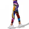Femmes Leggings Coloré Art Abstrait Imprimer Taille Haute Élasticité Legging Casual Femme pour Fitness En Plein Air Pantalon De Jogging W220617