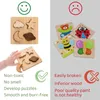 Paintings Baby Wooden Montessori Puzzle Stars And Moons Shapes Toys BPA Free Teether Intelligence Developing Games Safety Toddler GiftsPaint