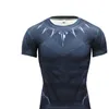 Black Panther Shirt Hommes T-shirts Hommes Sportswear Compression Chemises À Manches Longues Gymnases Fitness Top Tees Workout Vêtements T