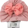 Baby Knotted Caps Newborn Bowknot Indian Hat Princess Turban Girls Soft Fetal Brimless Cap Cotton Head Wraps Kids Bonnet Beanie Hair Accessories