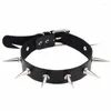 Chokers Emo Spike Choker Punk Collar Female Women Men Black Leather Studded Rivets Chocker Necklace Goth Jewelry Gothic Accessories Heal22