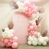 147pcs Macaron Pink Wedding 1 Birthday Party Arch Backdrop Baby Shower DIY Golden Welcome Decoration Event Balloon Garland Kits 220523