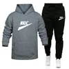 2022 Spring and Autumn Streetwear Casual Męskie Distury Garnitur Jogger Fitness Mężczyźni Sportswear Bawełna Marka Logo Bluza Kapturem Man Spodnie