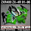 Komplettes Body-Kit für KAWASAKI NINJA ZXR 400 CC ZX-4R ZXR400 91 92 93 94 95 96 Verkleidung 12DH.30 ZX4R 400CC ZX 4R ZXR-400 1991 1992 1993 1994 1995 1996 ABS-Verkleidung Haifischgrün