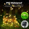 Utomhus LED Solar Fairy String Light Waterproof Garden Decoration Garland 8Modes Copper Wire Light for Street Patio Christmas