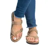 Tofflor Jrnnorv 2022 Sommar Mode Kvinnor Wedges Sandaler Damer Sexiga Läder Flat Sandles Slipper Strandskor