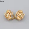 Donia Jewelry Luxury Stud European och American Fashion Leopard Titanium Steel Microinlaid Zircon Threecolor Creative Designer E341199185