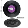 6pcs Vinyl Disk Coasters With Record Player Holder Creative Koffie Mok Cup Onderzetters Hitte endig Antislip Pads 220627